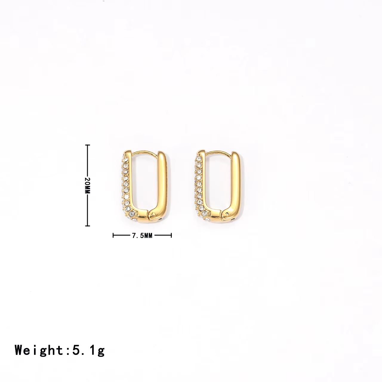 U shaped zircon hoops