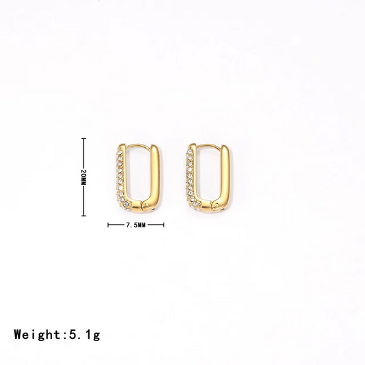 U shaped zircon hoops