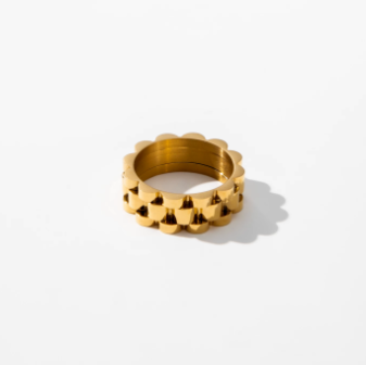 Stacked Cuban Ring
