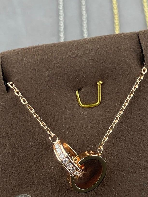 Studded Double Link Necklace
