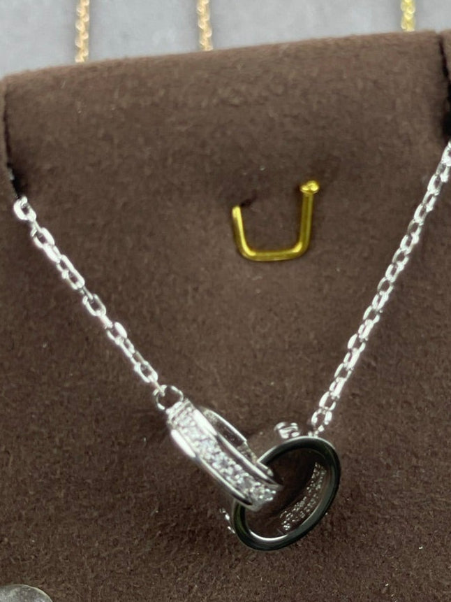 Studded Double Link Necklace